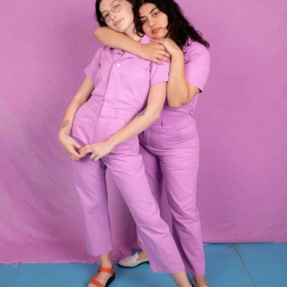 BIG BUD PRESS SHORT SLEEVE JUMPSUIT - LILAC PURPLE Size Small